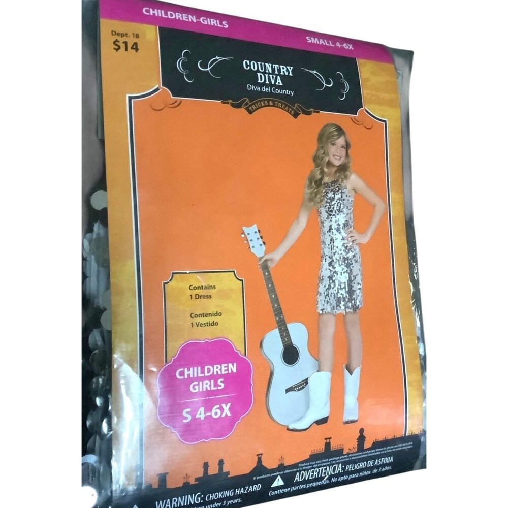 Country Diva Girls Sequin Dress Costume Small 4-6X Taylor Swift NEW Swiftie‎